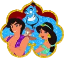 Aladdin, Jasmine And Genie