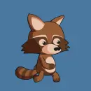 raccoon runing
