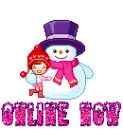 Snowman with girl ~ oni