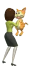 woman and cat