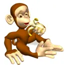 monkey with banana
