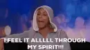 lady saying "I feel it all threw my spirit!!!"