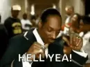 man dancing "HELL YEA!"