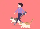 walking with cats