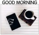 GOOD MORNING, TABLET, EARBUDS, TEXT
