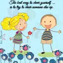 Girl - Boy - Flowers - Cheer Yourself