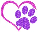 paw print and heart