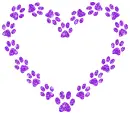contour of heart with paw prints