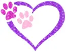 heart and paw prints