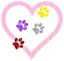 heart and paw prints
