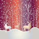 CHRISTMAS DEER BACKGROUND IN THE SNOW