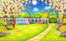garden with butterfiies