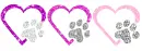hearts and paw prints