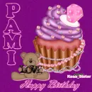 Pami - Happy Birthday - Cupcake - Bear