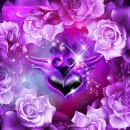 Purple Phoenix Heart Background