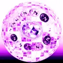 Disco Made Of Amethyst Stone With Aquamarine