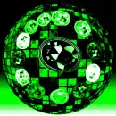 Disco Made Of Emerald Stone With Pearl