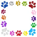 paw prints frame