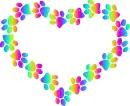 heart of paw prints