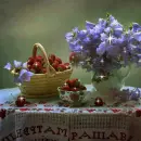 Flowers and strawberry