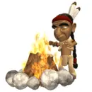 native american puts fire