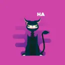 cat laughing