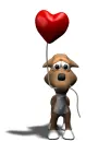 dog with heart