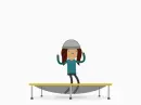 girl in trampoline