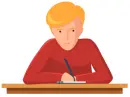 boy writing