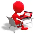 red figure with laptop