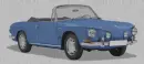 blue cabrio