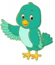 green bird