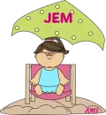 Girl Under Beach Umbrella