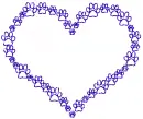 contour of heart with paw prints