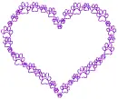 contour of heart with paw prints