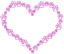 contour of heart with paw prints