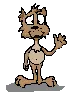 waving brown figure