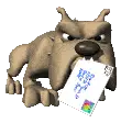 dog with envelope