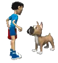 boy with dog