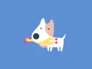 dog with rubber chicken