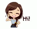 girl waving