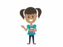 girl waving