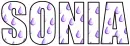 Sonia - purple raindrops