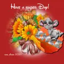 Emee-mouse lounging -Leaves - Flowers