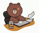 brown bear with PC