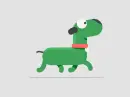 green dog
