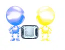 Fire And Ice Duo With A Computer