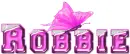 Robbie, pink name tag