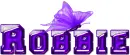 Robbie, purple name tag