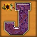 Swirly Letter with flower - J